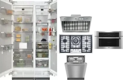 6 Piece Package Includes Refrigerator, Freezer, Cooktop, Wall Oven, Hood And Dishwasher