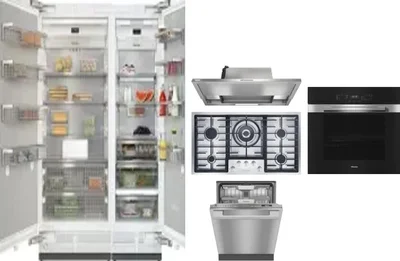6 Piece Package Includes Refrigerator, Freezer, Cooktop, Wall Oven, Hood And Dishwasher