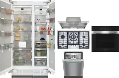 6 Piece Package Includes Refrigerator, Freezer, Cooktop, Wall Oven, Hood And Dishwasher