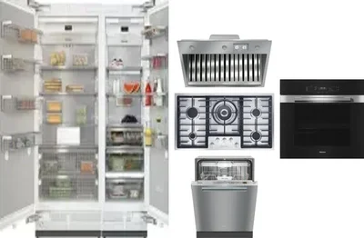 6 Piece Package Includes Refrigerator, Freezer, Cooktop, Wall Oven, Hood And Dishwasher