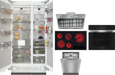 6 Piece Package Includes Refrigerator, Freezer, Cooktop, Wall Oven, Hood And Dishwasher
