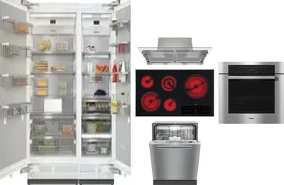 6 Piece Package Includes Refrigerator, Freezer, Cooktop, Wall Oven, Hood And Dishwasher
