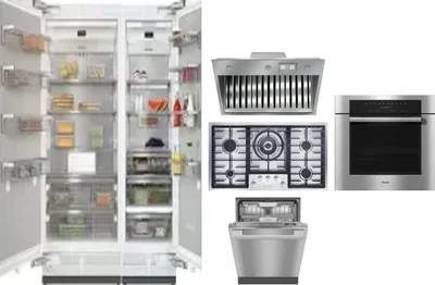 6 Piece Package Includes Refrigerator, Freezer, Cooktop, Wall Oven, Hood And Dishwasher