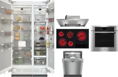 6 Piece Package Includes Refrigerator, Freezer, Cooktop, Wall Oven, Hood And Dishwasher