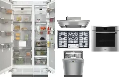 6 Piece Package Includes Refrigerator, Freezer, Cooktop, Wall Oven, Hood And Dishwasher