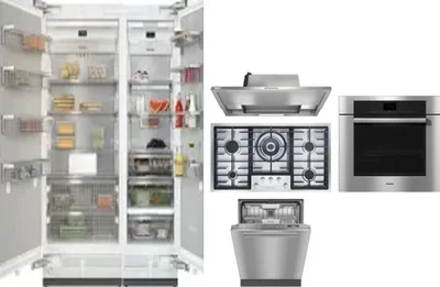 6 Piece Package Includes Refrigerator, Freezer, Cooktop, Wall Oven, Hood And Dishwasher