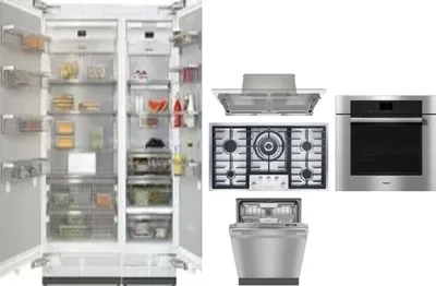 6 Piece Package Includes Refrigerator, Freezer, Cooktop, Wall Oven, Hood And Dishwasher