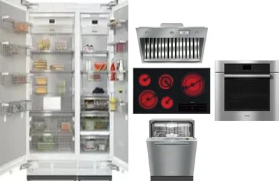 6 Piece Package Includes Refrigerator, Freezer, Cooktop, Wall Oven, Hood And Dishwasher
