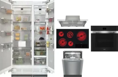 6 Piece Package Includes Refrigerator, Freezer, Cooktop, Wall Oven, Hood And Dishwasher