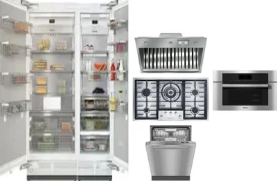 6 Piece Package Includes Refrigerator, Freezer, Cooktop, Wall Oven, Hood And Dishwasher