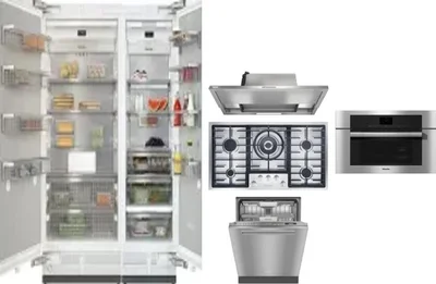6 Piece Package Includes Refrigerator, Freezer, Cooktop, Wall Oven, Hood And Dishwasher