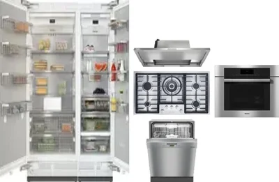 6 Piece Package Includes Refrigerator, Freezer, Cooktop, Wall Oven, Hood And Dishwasher