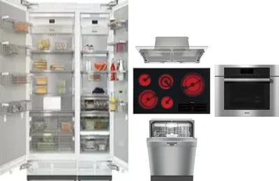6 Piece Package Includes Refrigerator, Freezer, Cooktop, Wall Oven, Hood And Dishwasher