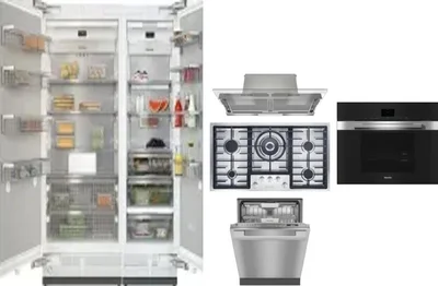 6 Piece Package Includes Refrigerator, Freezer, Cooktop, Wall Oven, Hood And Dishwasher