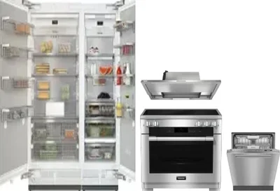 5 Piece Package Includes Refrigerator, Freezer, Range, Hood And Dishwasher