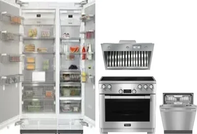 5 Piece Package Includes Refrigerator, Freezer, Range, Hood And Dishwasher