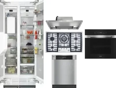 6 Piece Package Includes Refrigerator, Freezer, Cooktop, Wall Oven, Hood And Dishwasher