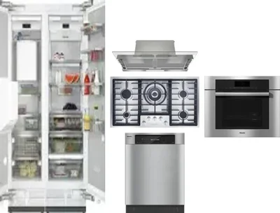 6 Piece Package Includes Refrigerator, Freezer, Cooktop, Wall Oven, Hood And Dishwasher