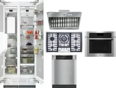 6 Piece Package Includes Refrigerator, Freezer, Cooktop, Wall Oven, Hood And Dishwasher