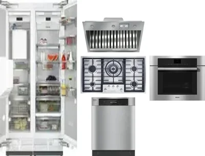 6 Piece Package Includes Refrigerator, Freezer, Cooktop, Wall Oven, Hood And Dishwasher