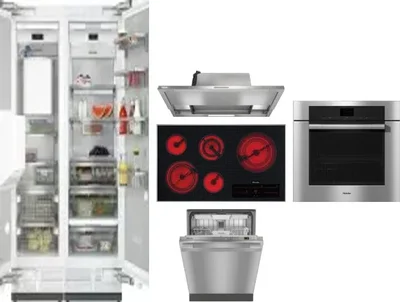 6 Piece Package Includes Refrigerator, Freezer, Cooktop, Wall Oven, Hood And Dishwasher
