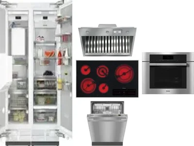 6 Piece Package Includes Refrigerator, Freezer, Cooktop, Wall Oven, Hood And Dishwasher
