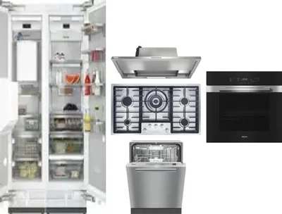 6 Piece Package Includes Refrigerator, Freezer, Cooktop, Wall Oven, Hood And Dishwasher