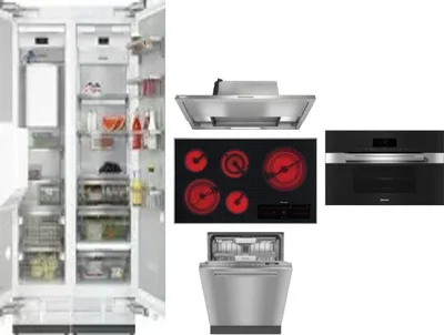6 Piece Package Includes Refrigerator, Freezer, Cooktop, Wall Oven, Hood And Dishwasher