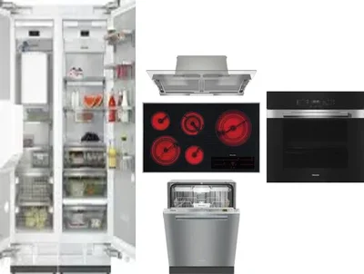 6 Piece Package Includes Refrigerator, Freezer, Cooktop, Wall Oven, Hood And Dishwasher