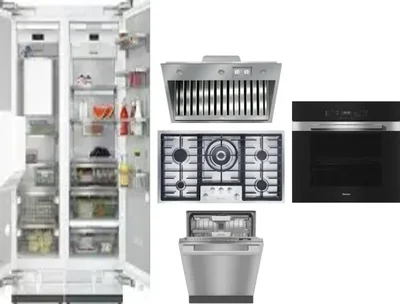 6 Piece Package Includes Refrigerator, Freezer, Cooktop, Wall Oven, Hood And Dishwasher