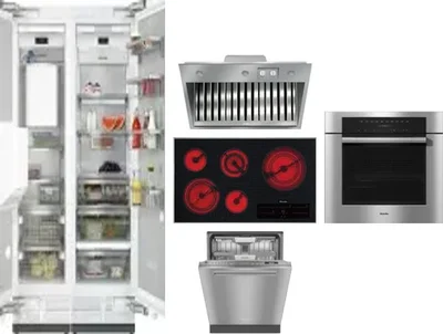 6 Piece Package Includes Refrigerator, Freezer, Cooktop, Wall Oven, Hood And Dishwasher