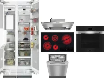 6 Piece Package Includes Refrigerator, Freezer, Cooktop, Wall Oven, Hood And Dishwasher