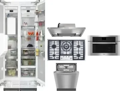 6 Piece Package Includes Refrigerator, Freezer, Cooktop, Wall Oven, Hood And Dishwasher