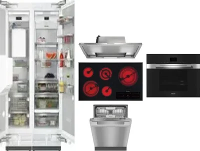 6 Piece Package Includes Refrigerator, Freezer, Cooktop, Wall Oven, Hood And Dishwasher