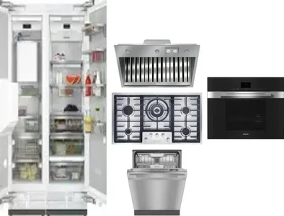 6 Piece Package Includes Refrigerator, Freezer, Cooktop, Wall Oven, Hood And Dishwasher