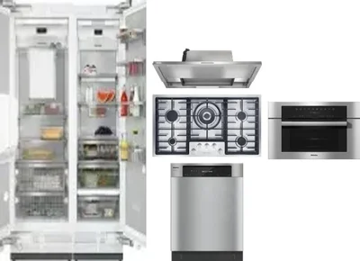 6 Piece Package Includes Refrigerator, Freezer, Cooktop, Wall Oven, Hood And Dishwasher