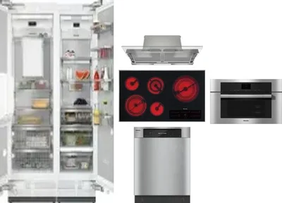 6 Piece Package Includes Refrigerator, Freezer, Cooktop, Wall Oven, Hood And Dishwasher