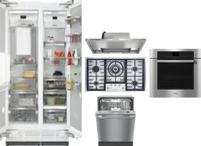 6 Piece Package Includes Refrigerator, Freezer, Cooktop, Wall Oven, Hood And Dishwasher