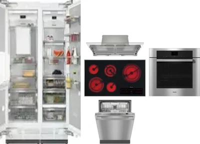 6 Piece Package Includes Refrigerator, Freezer, Cooktop, Wall Oven, Hood And Dishwasher