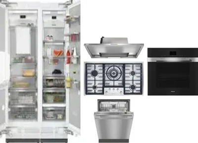 6 Piece Package Includes Refrigerator, Freezer, Cooktop, Wall Oven, Hood And Dishwasher