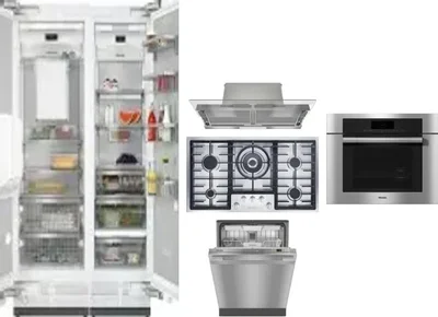 6 Piece Package Includes Refrigerator, Freezer, Cooktop, Wall Oven, Hood And Dishwasher