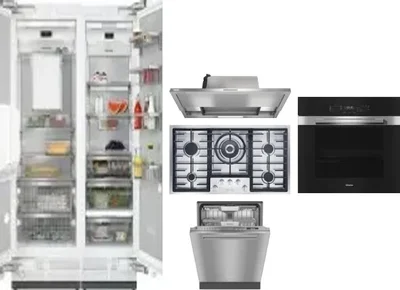 6 Piece Package Includes Refrigerator, Freezer, Cooktop, Wall Oven, Hood And Dishwasher
