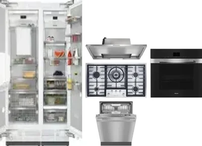 6 Piece Package Includes Refrigerator, Freezer, Cooktop, Wall Oven, Hood And Dishwasher