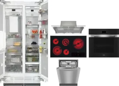 6 Piece Package Includes Refrigerator, Freezer, Cooktop, Wall Oven, Hood And Dishwasher