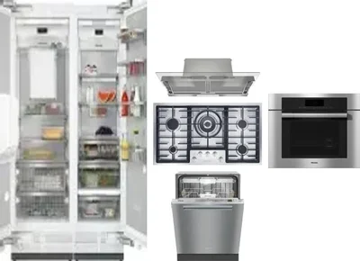 6 Piece Package Includes Refrigerator, Freezer, Cooktop, Wall Oven, Hood And Dishwasher