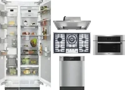 6 Piece Package Includes Refrigerator, Freezer, Cooktop, Wall Oven, Hood And Dishwasher