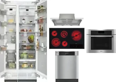 6 Piece Package Includes Refrigerator, Freezer, Cooktop, Wall Oven, Hood And Dishwasher