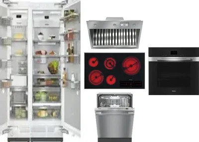 6 Piece Package Includes Refrigerator, Freezer, Cooktop, Wall Oven, Hood And Dishwasher