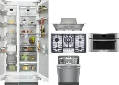 6 Piece Package Includes Refrigerator, Freezer, Cooktop, Wall Oven, Hood And Dishwasher