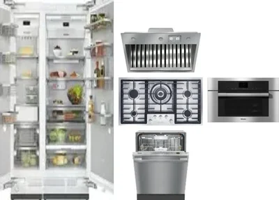 6 Piece Package Includes Refrigerator, Freezer, Cooktop, Wall Oven, Hood And Dishwasher
